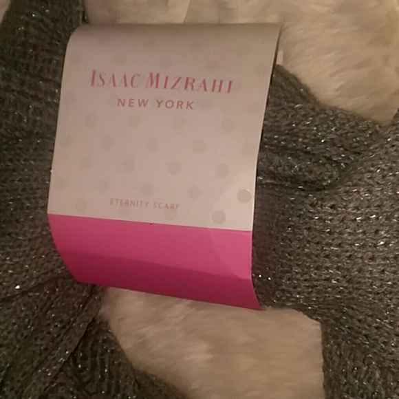 NWT ISAAC MIZRAHI Gray Knitted Glitz Eternity Scar - Picture 7 of 7